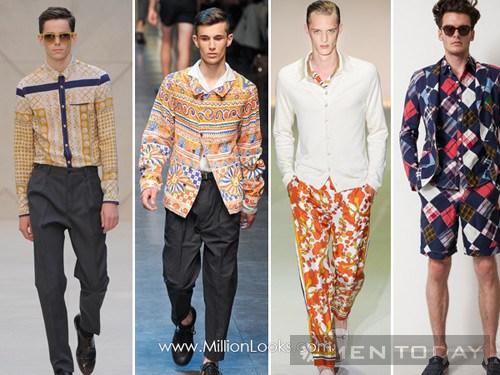 Xu hướng sắc màu và họa tiết thời trang nam giới xuân hè 2013