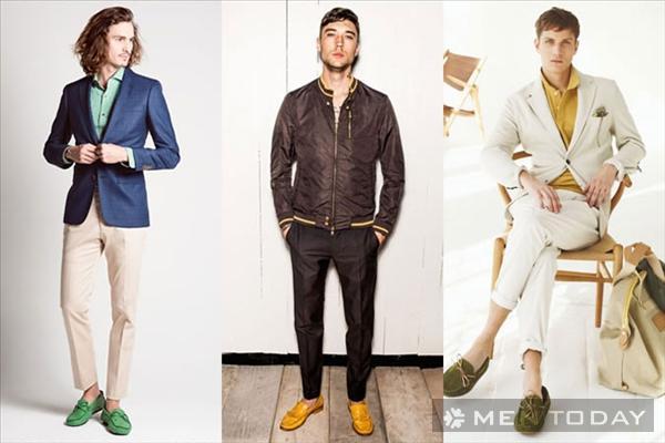 Giày nam màu sắc: Xu hướng thời trang nam xuân/hè2014