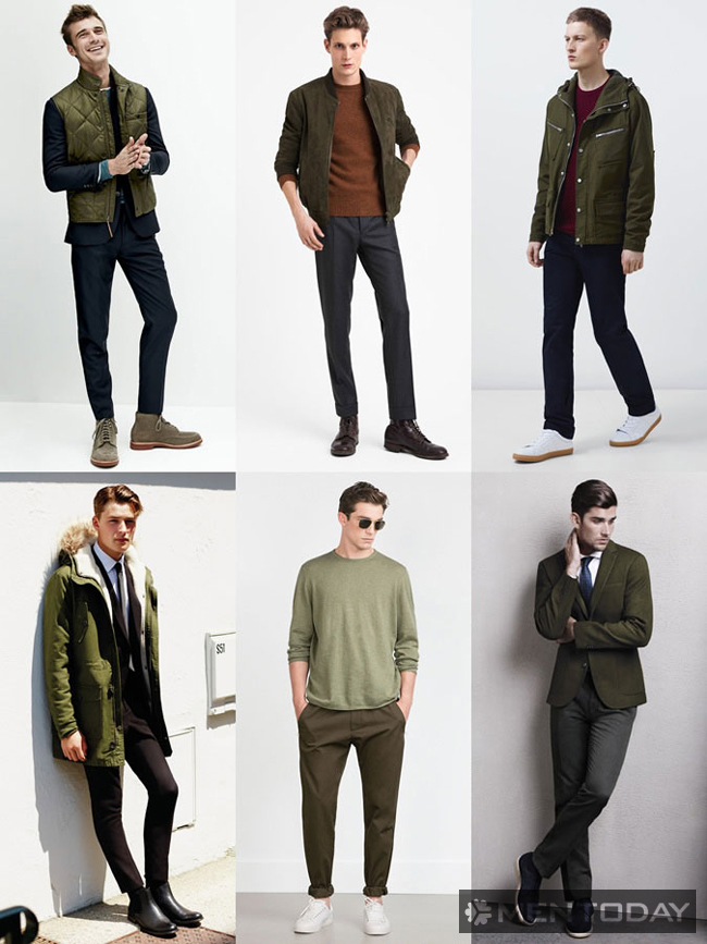 Tông màu xanh lá cho nam mùa thời trang 2015